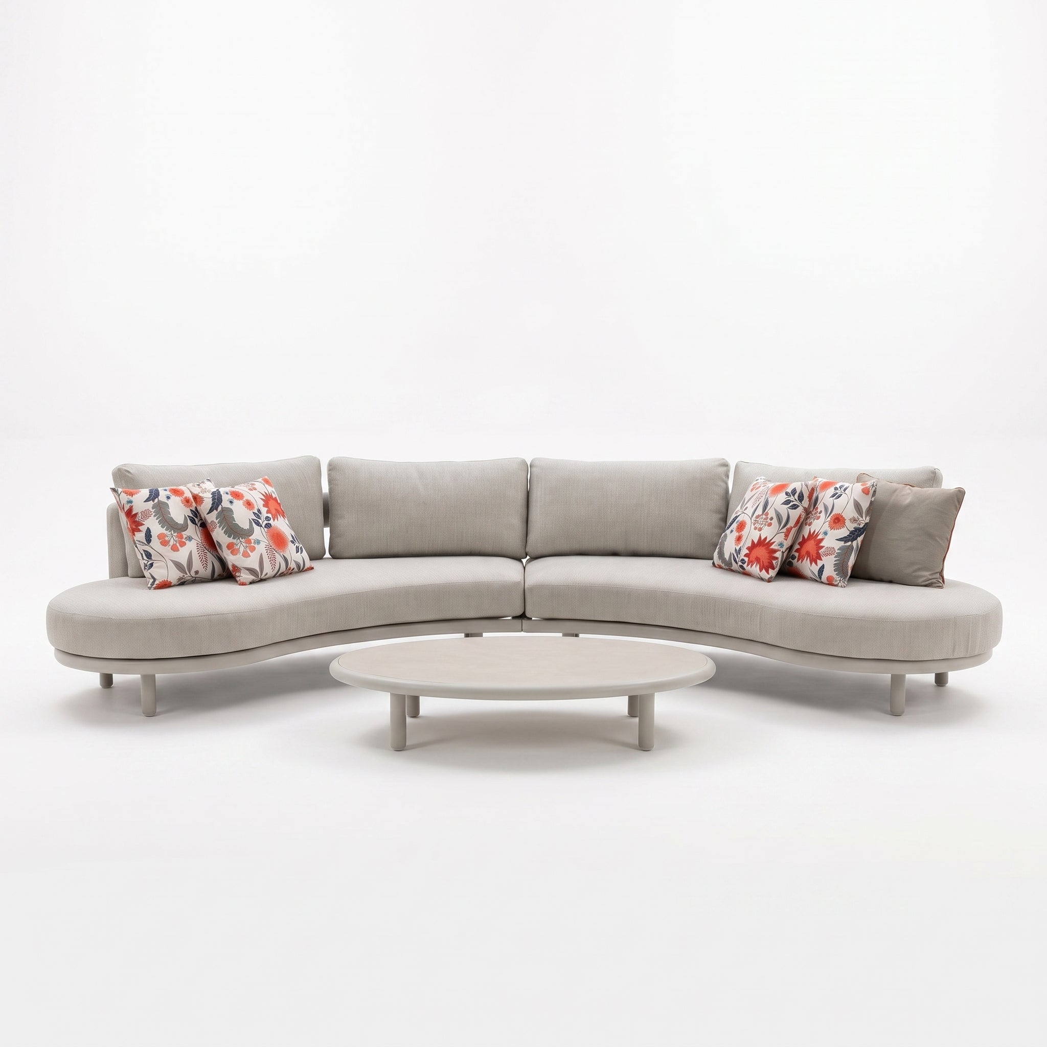 Elis Hoek Loungeset - Beige in een sfeervolle tuin - Outnest tuinmeubelen