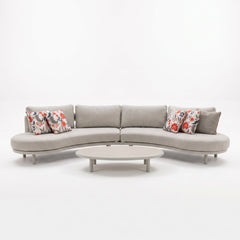 Elis Hoek Loungeset - Beige in een sfeervolle tuin - Outnest tuinmeubelen