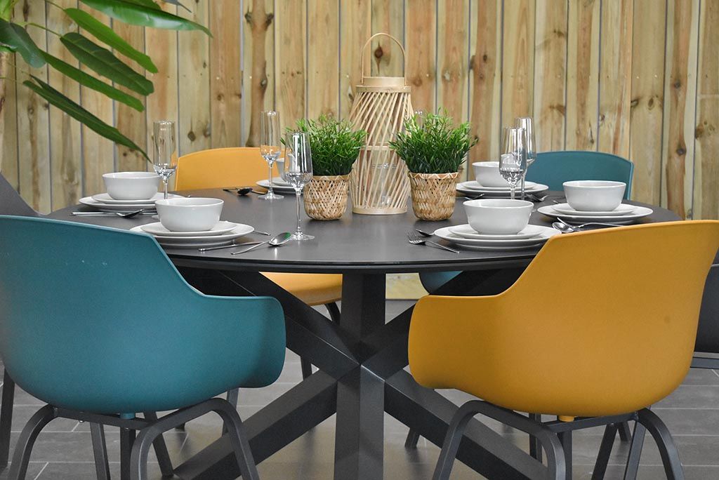 Firenze-Bristol Tuinset 6 Personen - 2X Anthracite - 2X Yellow - 2X Green