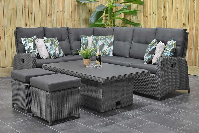 Florida Verstelbare Dining Loungeset Hoekbank Rock Grey compleet sfeerbeeld