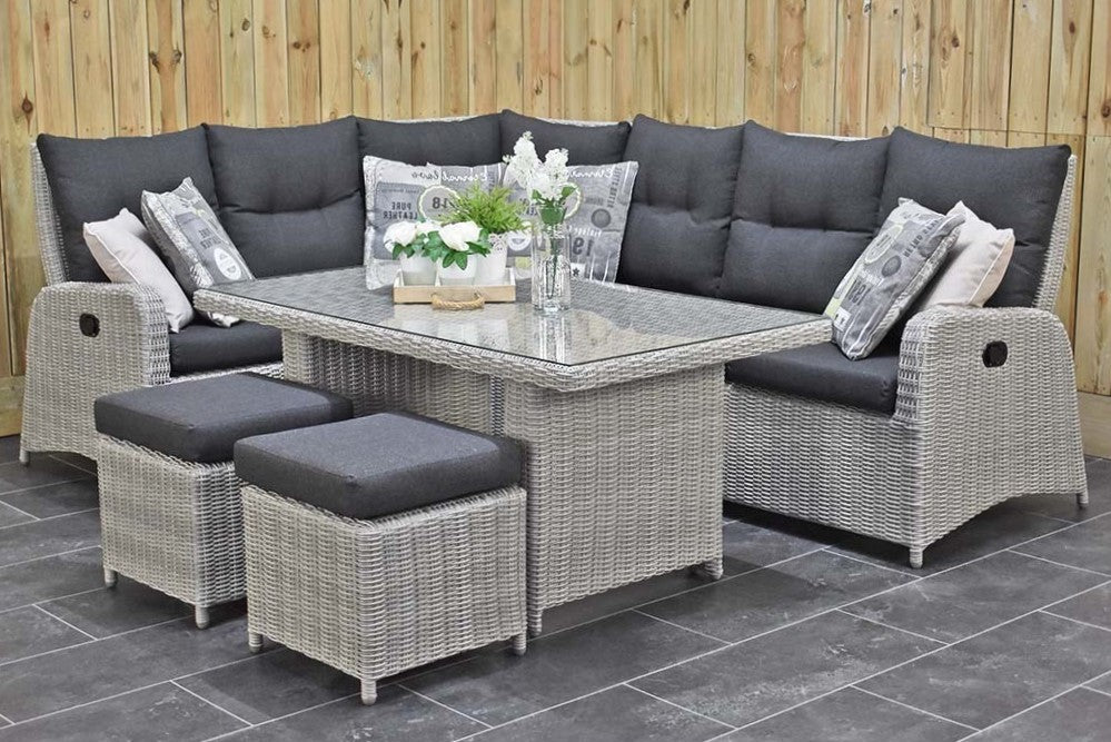 Outnest Florida Verstelbare Dining Loungeset Hoekbank Light Kobo Grey vooraanzicht