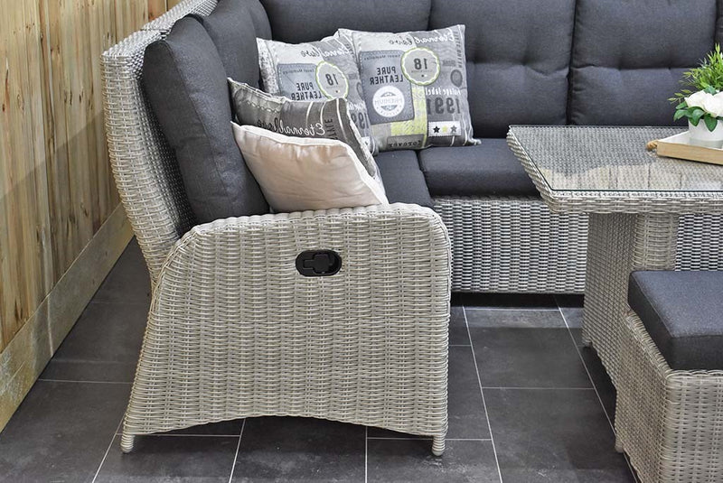 Florida Verstelbare Dining Loungeset Hoekbank Light Kobo Grey achteraanzicht