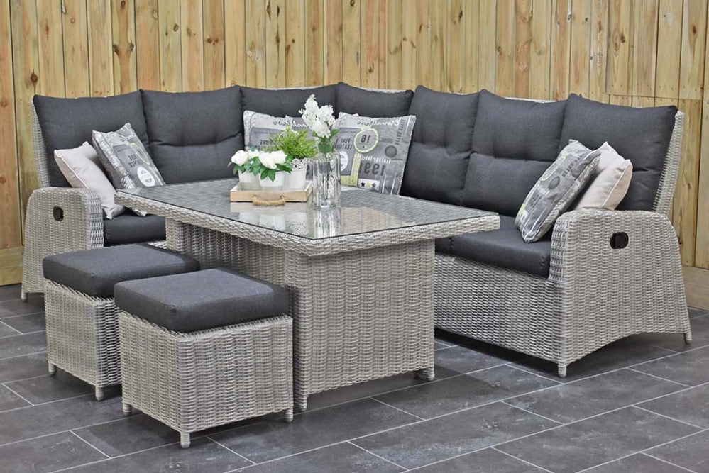 Florida Verstelbare Dining Loungeset Hoekbank Light Kobo Grey hoekbank detail