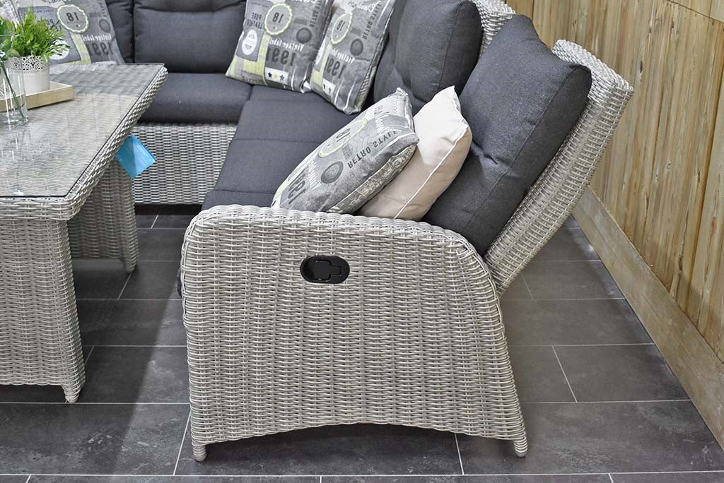 Florida Verstelbare Dining Loungeset Hoekbank Light Kobo Grey verstelbare rugleuning detail