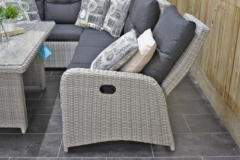 Florida Verstelbare Dining Loungeset Hoekbank Light Kobo Grey verstelbare rugleuning detail