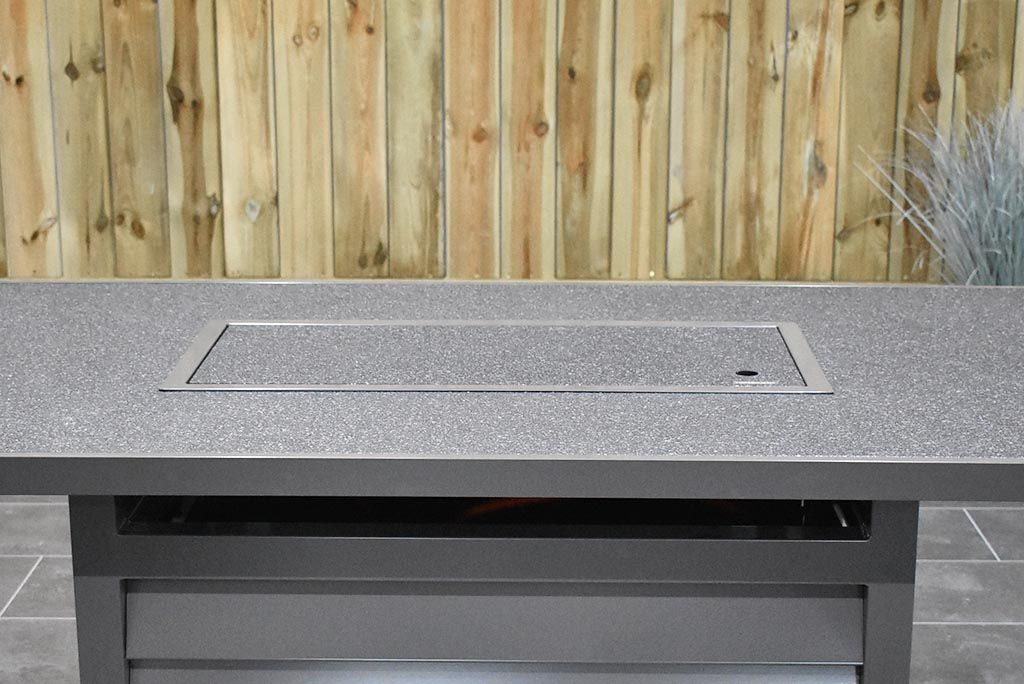 Madrid Verstelbare Dining Loungeset 3-zits + 2 stoelen - Spraystone / Kobo Grey / Vuurtafel 150 cm