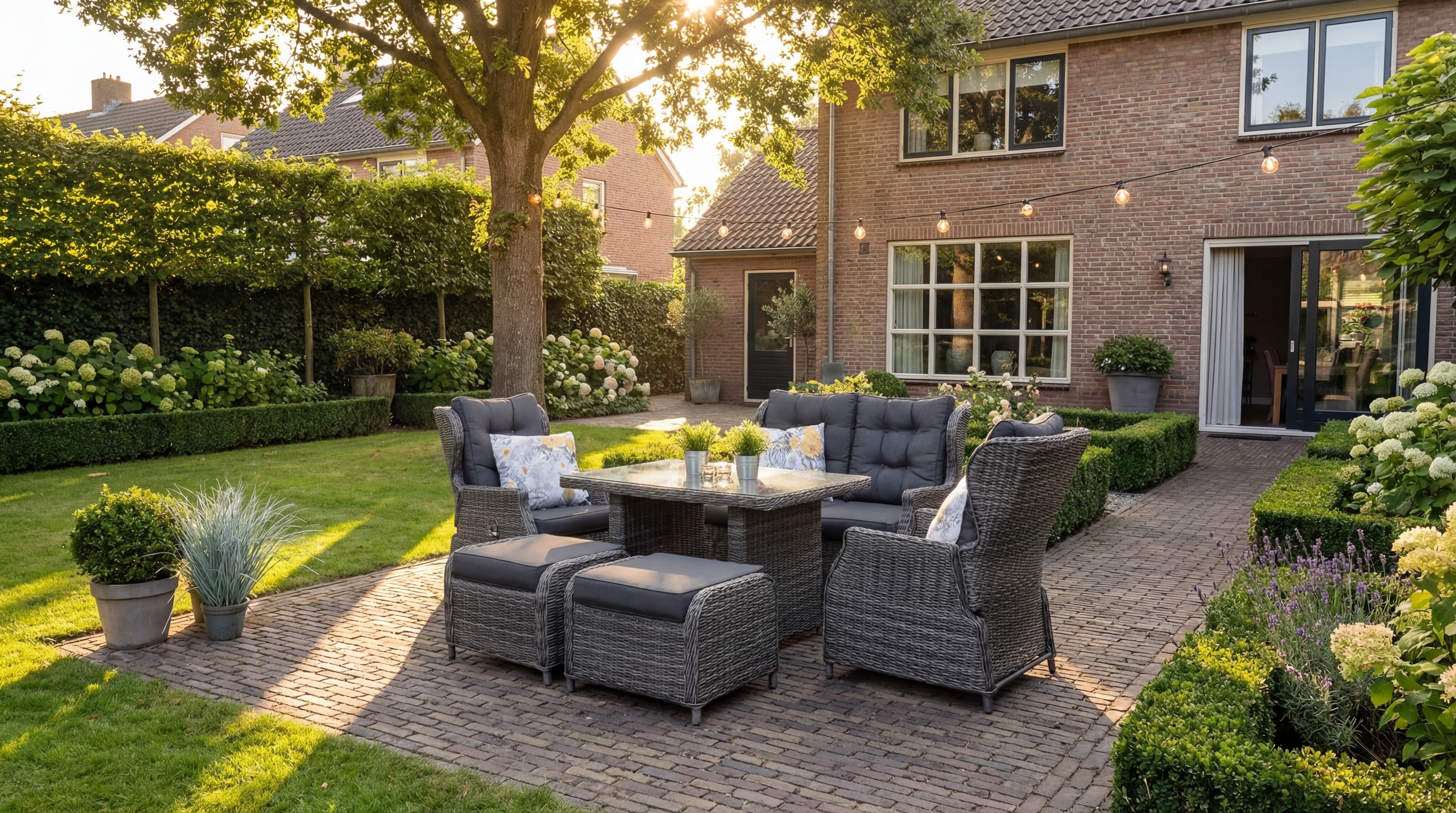 Barcelona Verstelbare Loungeset 2-zits + 2 stoelen - Kobo Grey