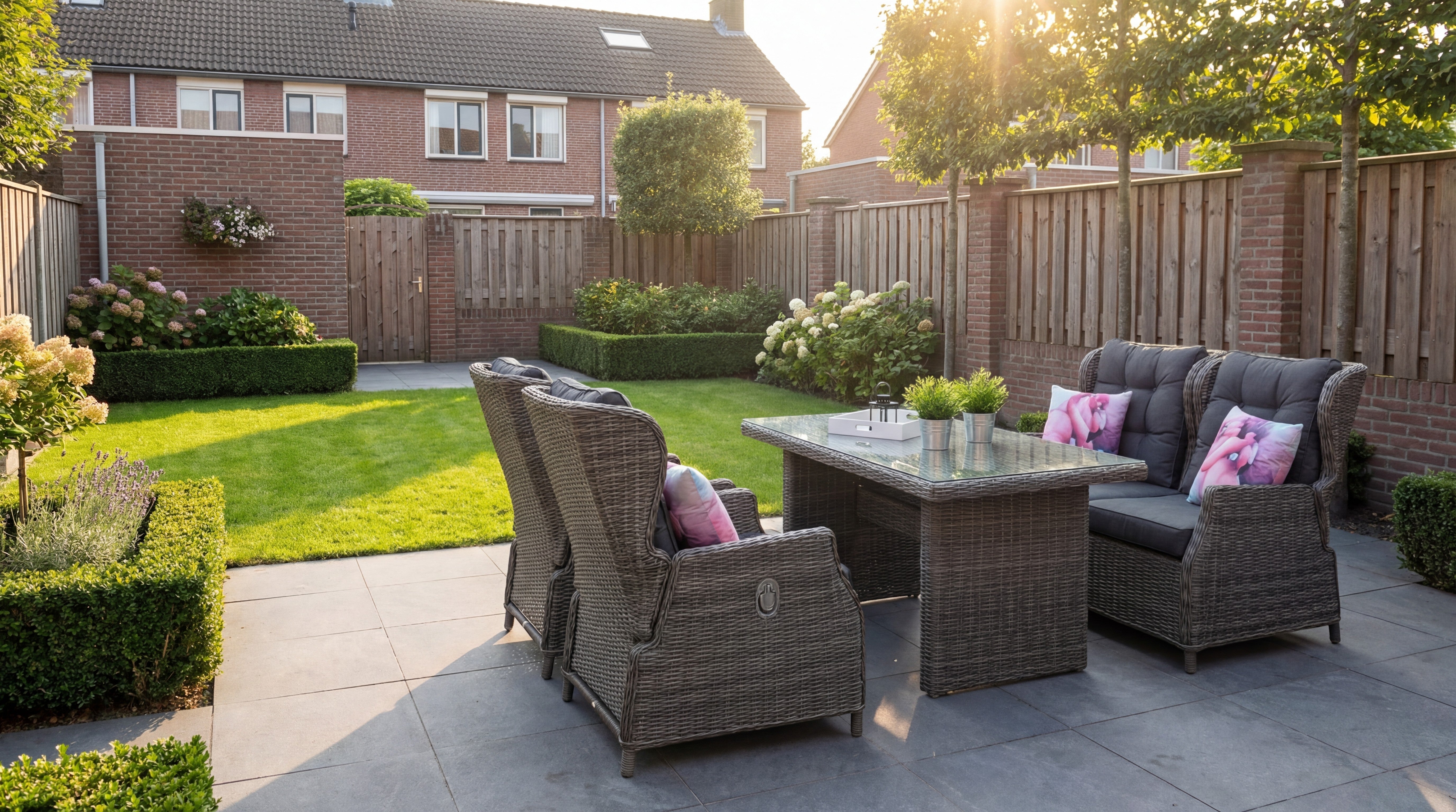 Barcelona Verstelbare Dining Loungeset 4 Stoelen - Kobo Grey