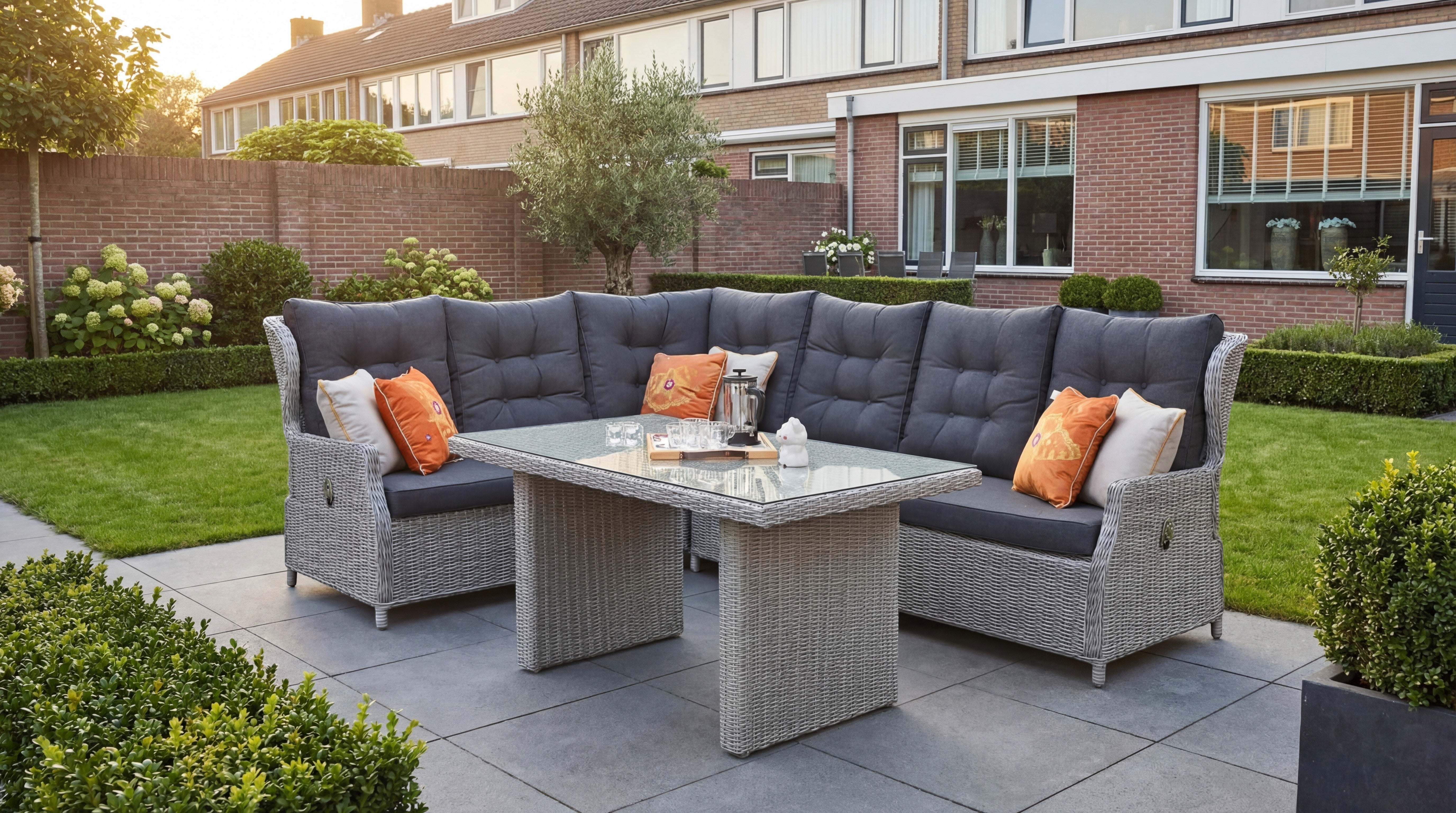 Barcelona Verstelbare Hoekbank XL - Light Kobo Grey