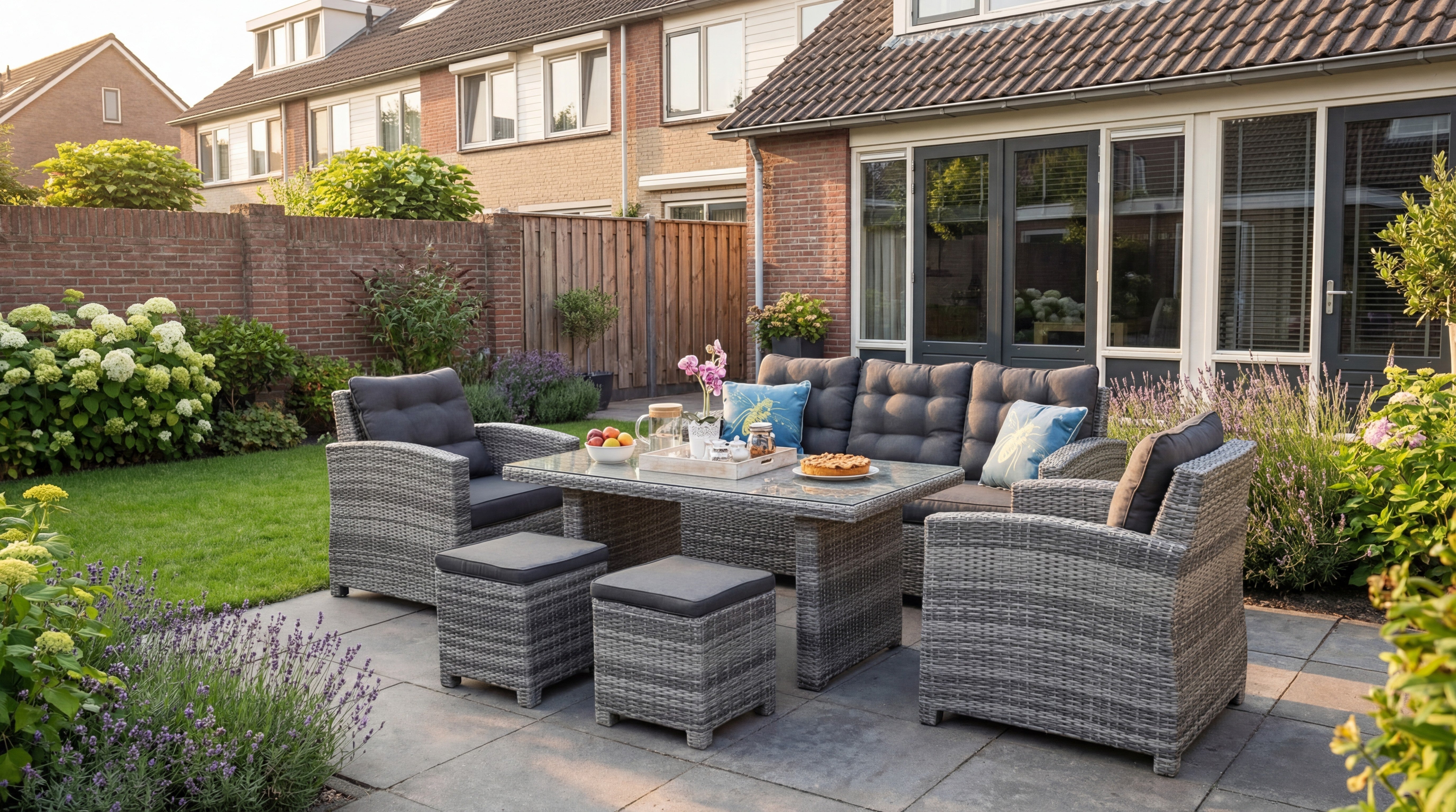 Minnesota Dining Loungeset - Glas / Light Grey