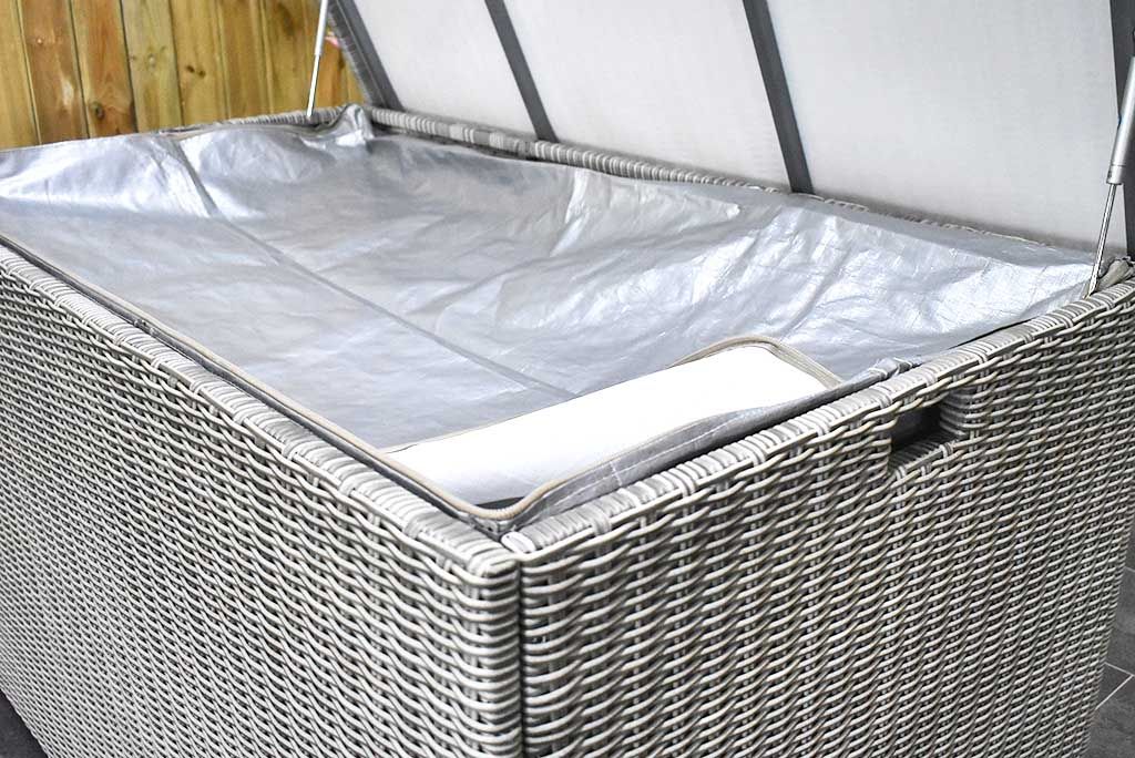 Kussenbox 160 x 92 x 86cm Light Kobo Grey 970 Liter