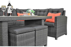 Las Palmas Dining Loungeset - Dark Grey / Hoge tafel, polywood / Links