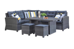 Las Palmas Dining Loungeset - Dark Grey / Hoge tafel, spraystone / Rechts