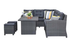 Las Palmas Dining Loungeset - Dark Grey / Hoge tafel, spraystone / Rechts