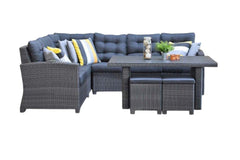 Las Palmas Dining Loungeset - Dark Grey / Hoge tafel, spraystone / Rechts