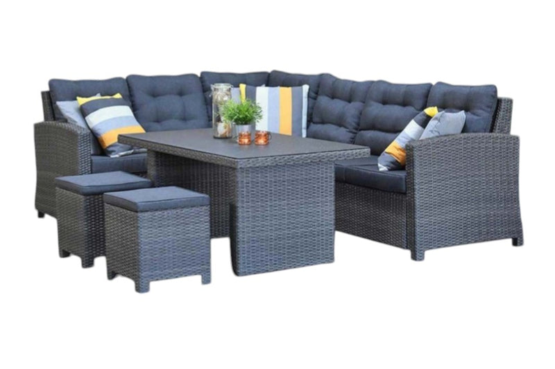 Las Palmas Dining Loungeset - Dark Grey / Hoge tafel, spraystone / Rechts