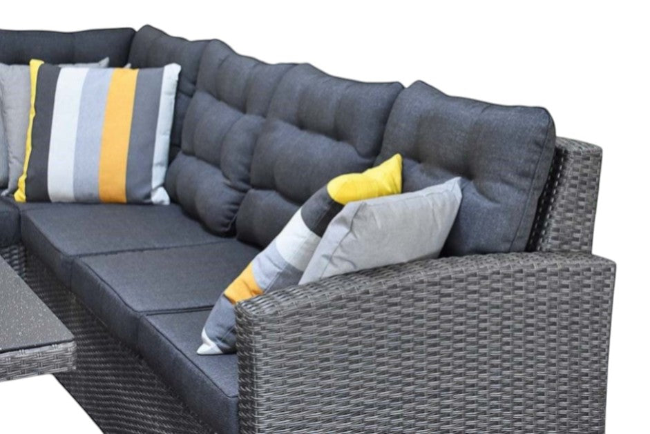 Las Palmas Dining Loungeset - Dark Grey / Hoge tafel, spraystone / Rechts