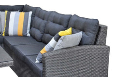 Las Palmas Dining Loungeset - Dark Grey / Hoge tafel, spraystone / Rechts