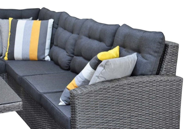 Las Palmas Dining Loungeset - Dark Grey / Hoge tafel, spraystone / Rechts