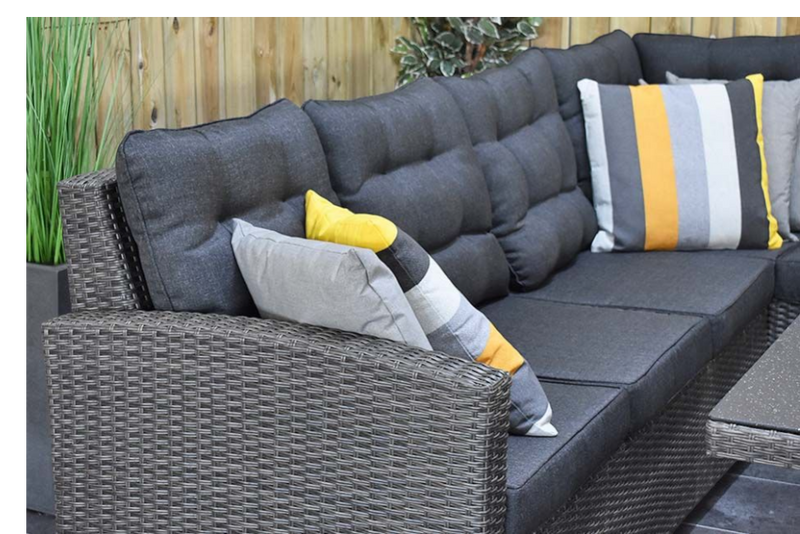 Las Palmas Dining Loungeset - Dark Grey / Hoge tafel, spraystone / Links