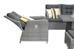 Madrid Verstelbare Dining Loungeset 3-zits + 2 stoelen - Spraystone / Kobo Grey / Hoog