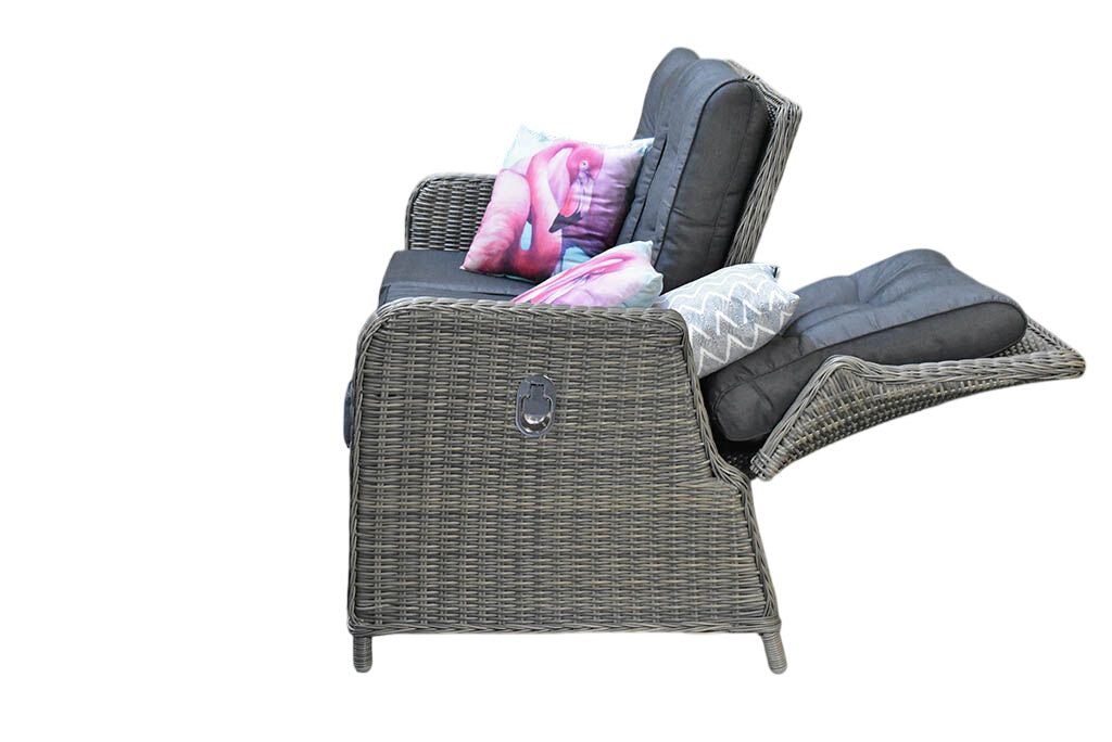 Madrid Verstelbare Dining Loungeset 3-zits + 2 stoelen - Glas / Kobo Grey / Hoog