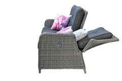 Madrid Verstelbare Dining Loungeset 3-zits + 2 stoelen - Glas / Kobo Grey / Hoog