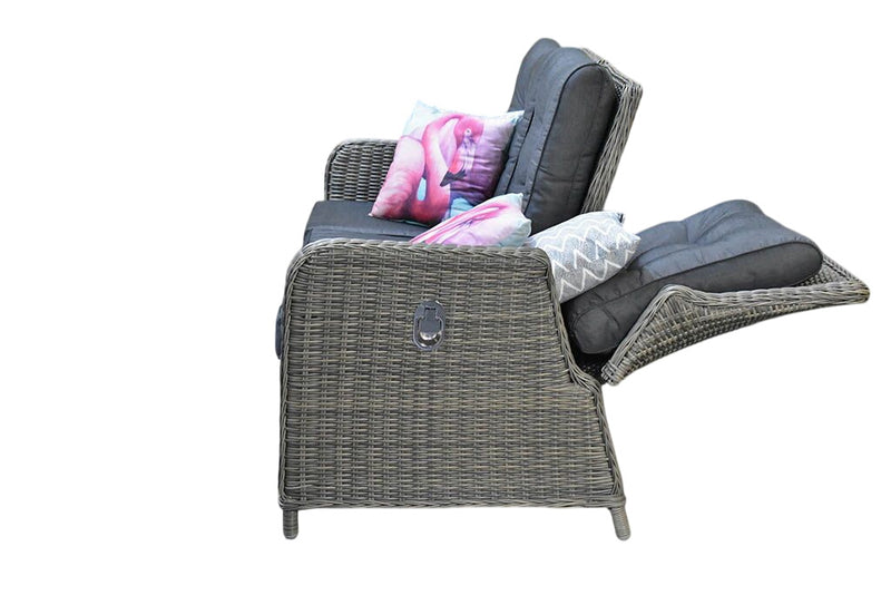 Madrid Verstelbare Dining Loungeset 3-zits + 2 stoelen - Glas / Kobo Grey / Hoog