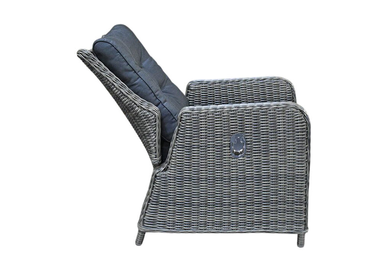 Madrid Verstelbare Dining Loungeset 3-zits + 2 stoelen - Glas / Kobo Grey / Hoog