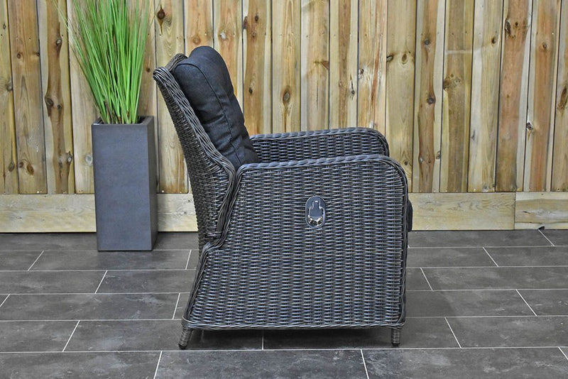 Madrid Verstelbare Dining Loungeset 3-zits + 2 stoelen - Glas / Rock Grey / Hoog