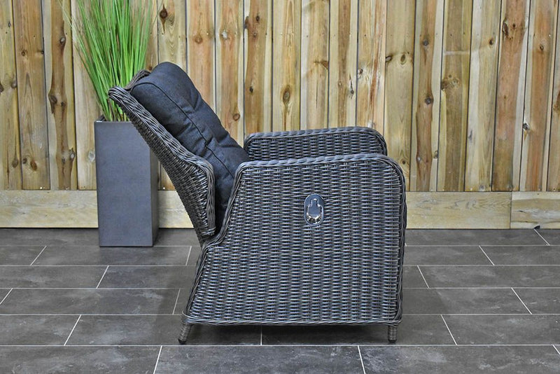 Madrid Verstelbare Dining Loungeset 3-zits + 2 stoelen - Glas / Rock Grey / Hoog