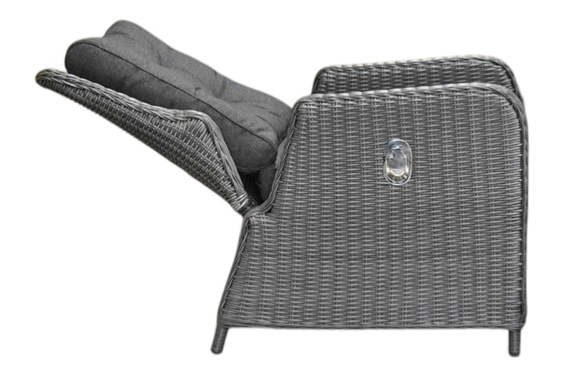 Madrid Verstelbare Dining Loungeset 3-zits + 2 stoelen - Glas / Rock Grey / Hoog