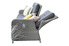 Madrid Verstelbare Dining Loungeset 3-zits + 2 stoelen - Glas / Kobo Grey / Laag