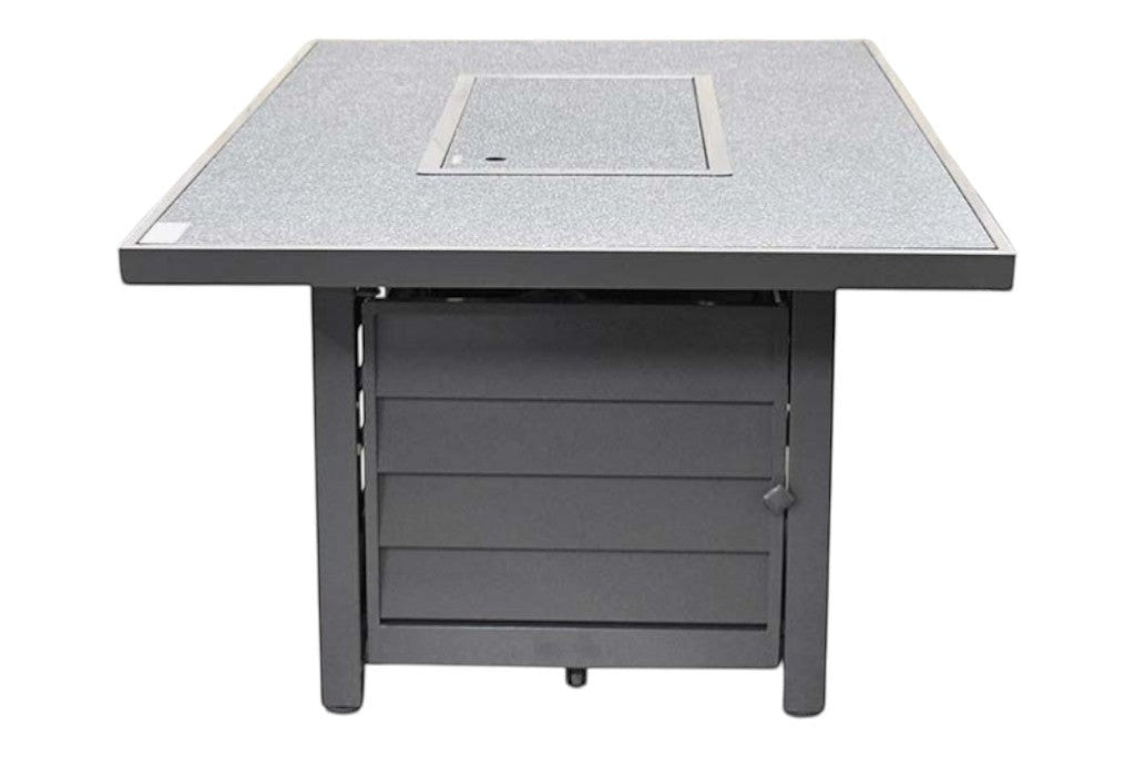Madrid Verstelbare Dining Loungeset 4 Personen - Spraystone / Kobo Grey / Vuurtafel 150 cm