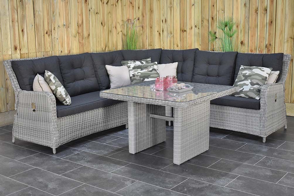 Madrid verstelbare hoekbank Light Kobo Grey - opstelling - Outnest Prestige