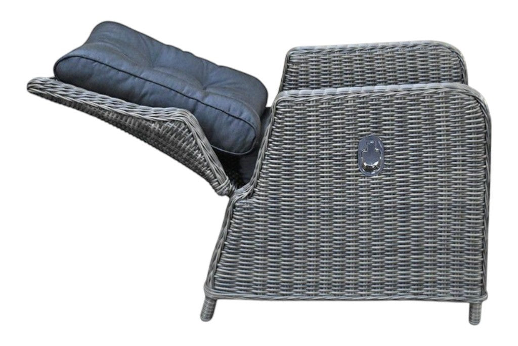 Madrid Verstelbare Dining Loungeset 4 Personen - Spraystone / Kobo Grey / Vuurtafel 150 cm
