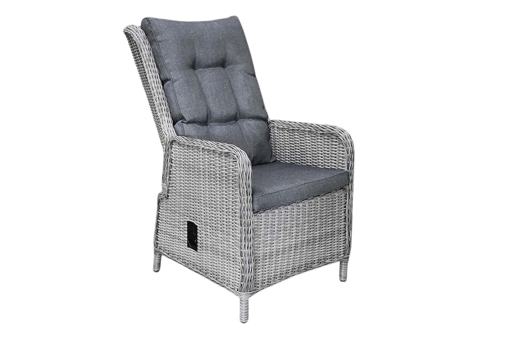 Marling verstelbare dining tuinstoel volledig wicker Natural Grey