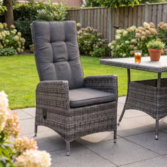 Menorca Verstelbare Tuinstoel Two Tone Grey | Dining in een sfeervolle tuin - Outnest tuinmeubelen