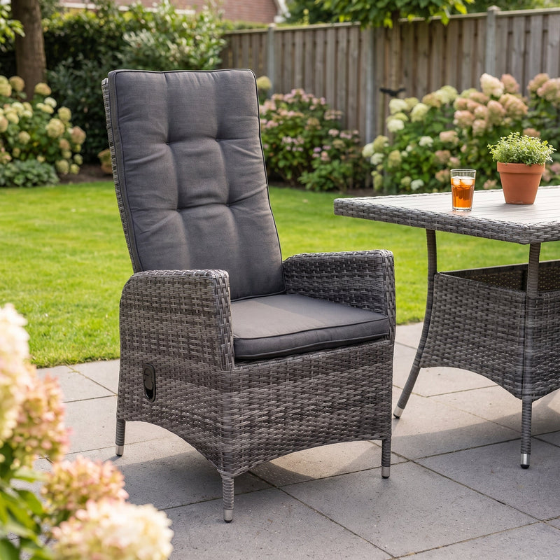 Menorca Verstelbare Tuinstoel Two Tone Grey | Dining in een sfeervolle tuin - Outnest tuinmeubelen