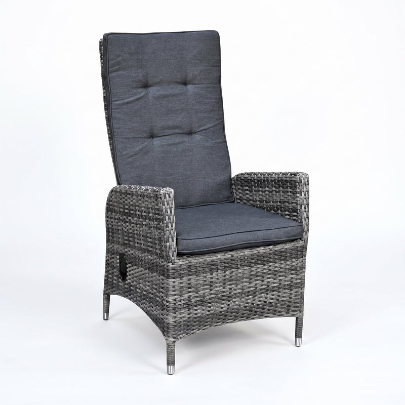 Menorca Verstelbare Tuinstoel Two Tone Grey | Dining in een sfeervolle tuin - Outnest tuinmeubelen