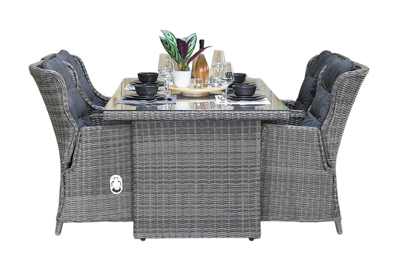 Menorca-Darwin verstelbare Tuinset 4 Personen