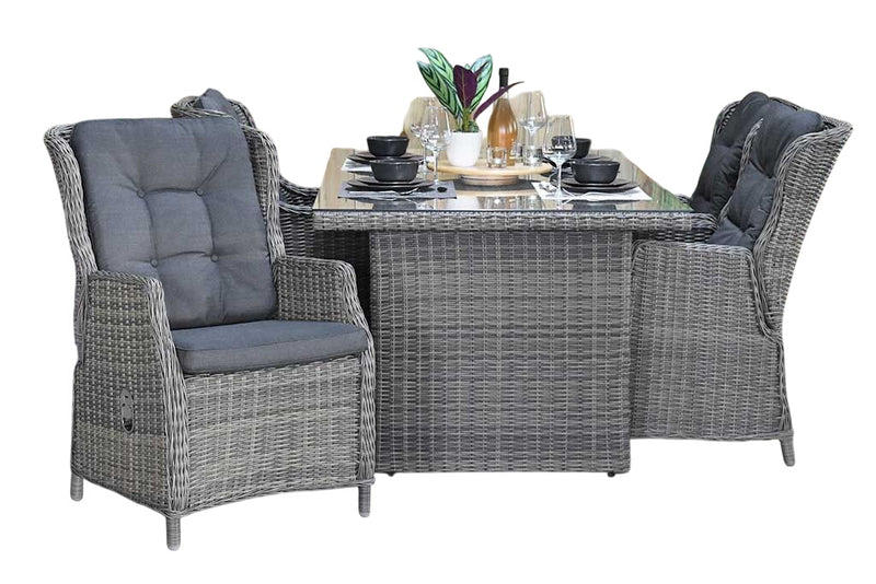 Menorca-Darwin verstelbare Tuinset 4 Personen