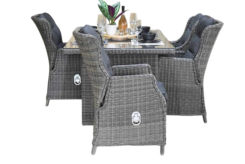 Menorca-Darwin verstelbare Tuinset 4 Personen