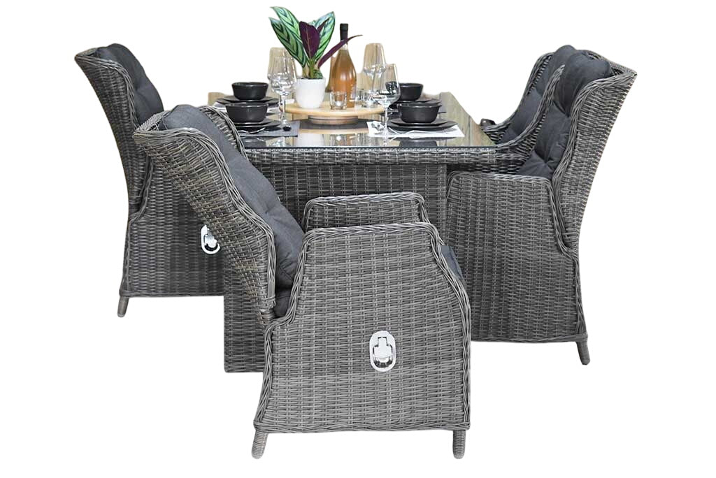 Menorca-Darwin verstelbare Tuinset 4 Personen