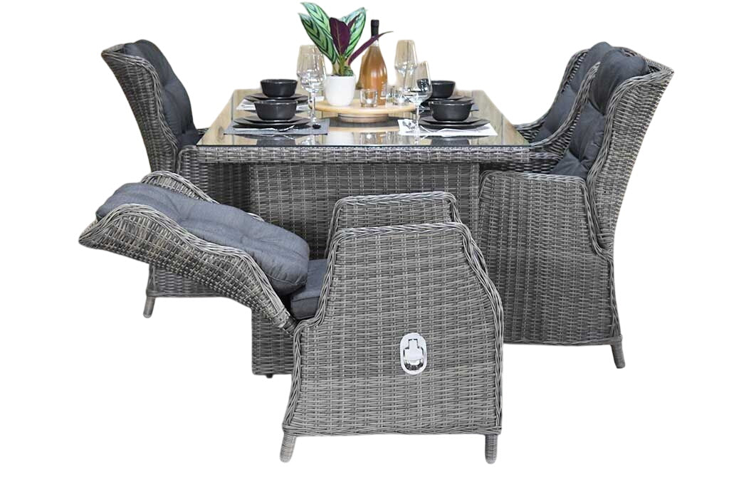 Menorca-Darwin verstelbare Tuinset 4 Personen