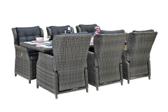 Menorca-Barcelona verstelbare Tuinset 6 Personen - Kobo Grey