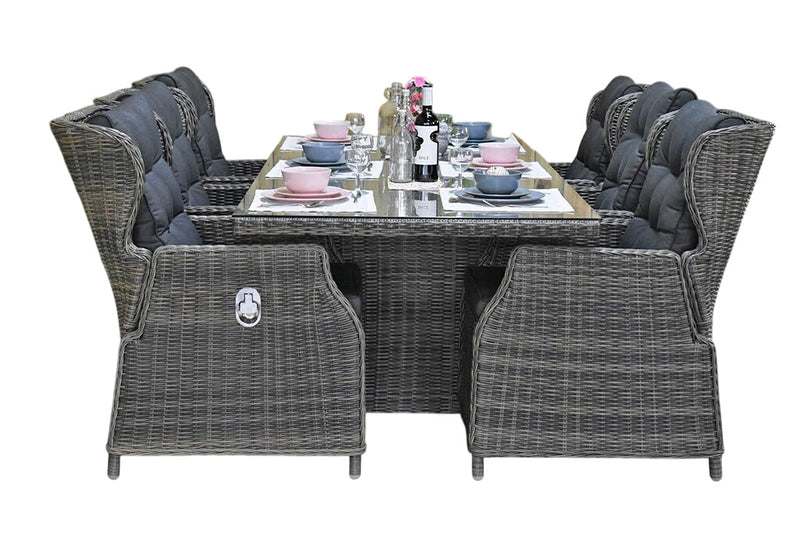 Menorca-Barcelona verstelbare Tuinset 6 Personen - Kobo Grey