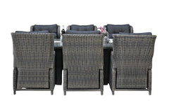 Menorca-Barcelona verstelbare Tuinset 6 Personen - Kobo Grey