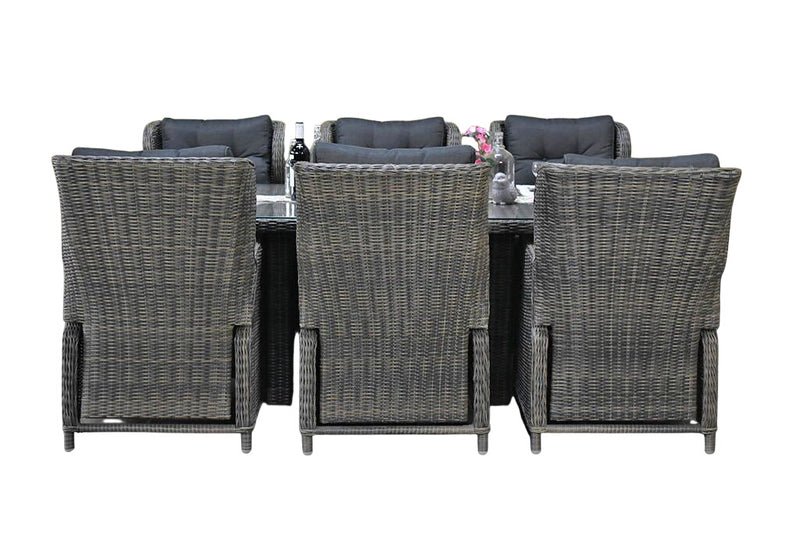 Menorca-Barcelona verstelbare Tuinset 6 Personen - Kobo Grey