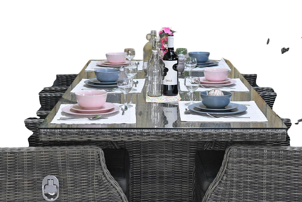 Menorca-Barcelona verstelbare Tuinset 6 Personen - Kobo Grey